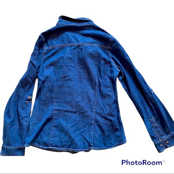 Women’s Denim Button-Up Shirt - Size 12 (Medium) - Picture 4 of 7